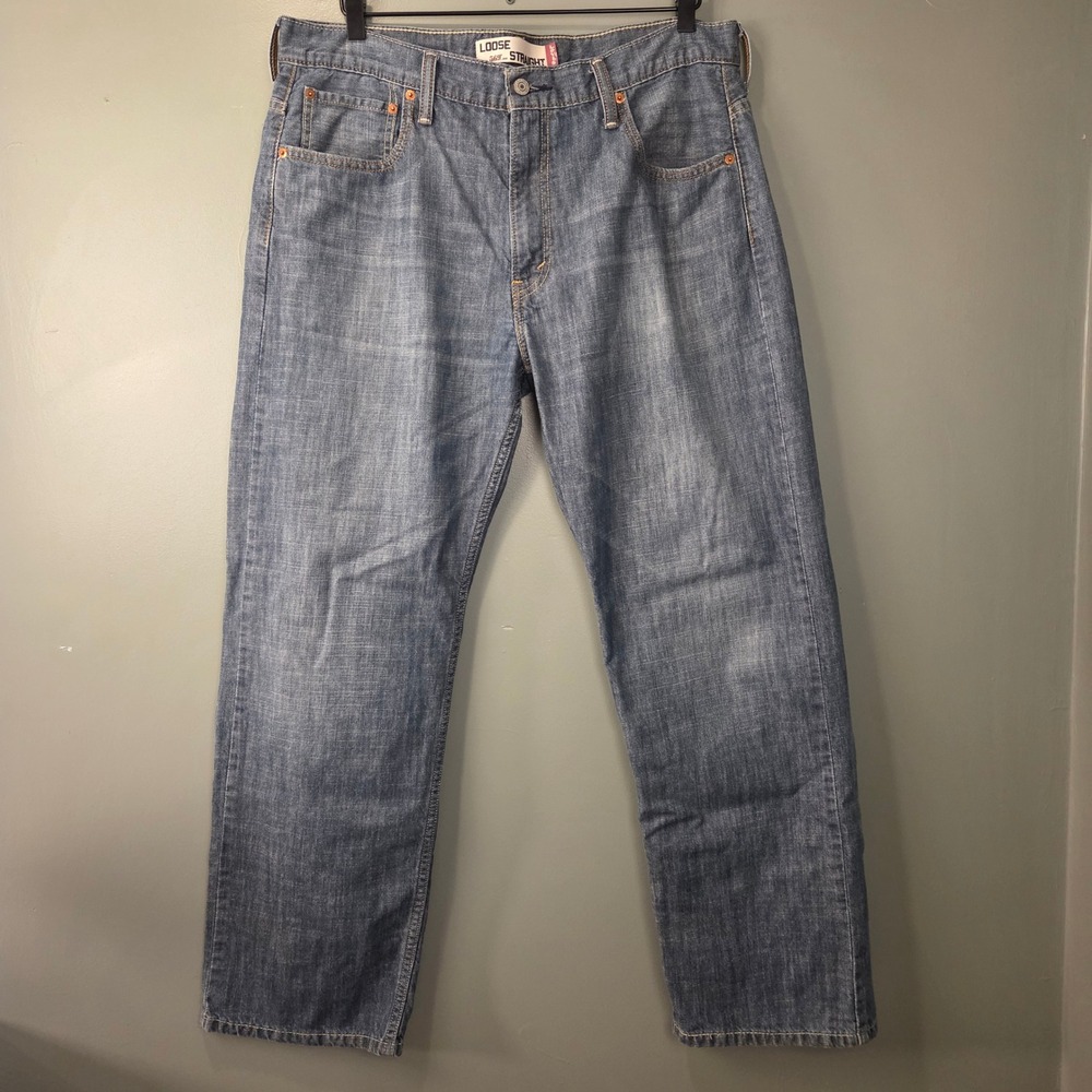 Levi's Men's 569 Loose Straight Jeans Size 38x32 Medium Wash Denim